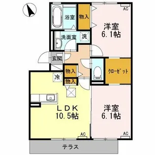エスペランサ A棟【101号室】の間取り