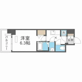 ファーストフィオーレ難波南パークサイド【7階】の間取り