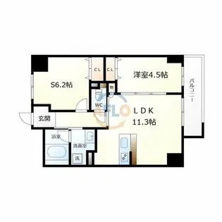 ドミール丸好【8階】の間取り