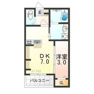 九間町シーエム・サンク【3階】の間取り