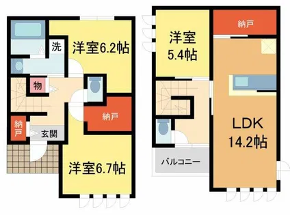 芦屋川ガーデンヒルズ【1階】の間取り