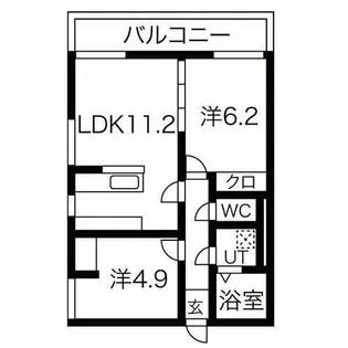 アサヒレジデンス【103号室】の間取り