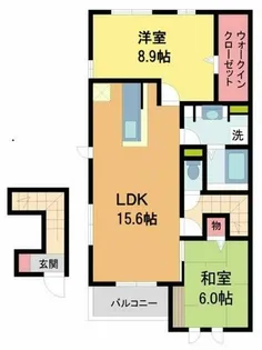 グラン チュイール B棟【206号室】の間取り