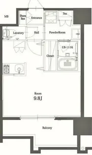 エンクレスト博多 THE TIME【15階】の間取り