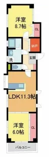 アルバ石橋【3階】の間取り
