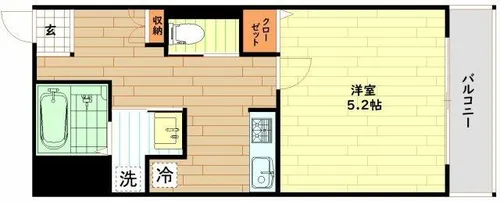 エストゥルースプラス大阪福島【8階】の間取り