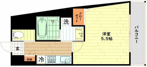 エストゥルースプラス大阪福島【6階】の間取り