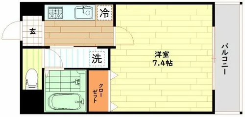 大阪府大阪市中央区松屋町住吉【マンション】の間取り