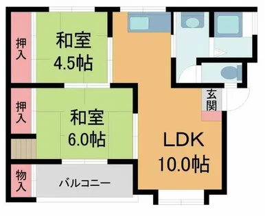 旭ヶ丘コーポ【205号室】の間取り