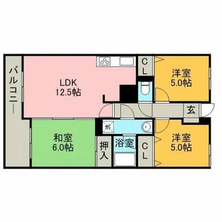 ロワールマンション和白Ⅴ【7階】の間取り
