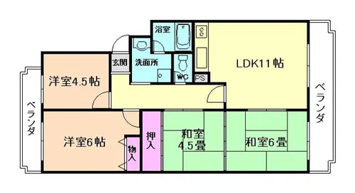 グリーンヒル北千里Ⅰ【3階】の間取り