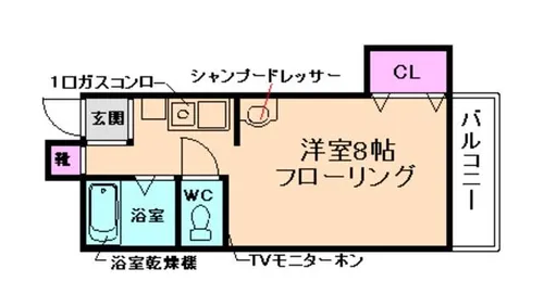 山仁クレハマンション【108号室】の間取り