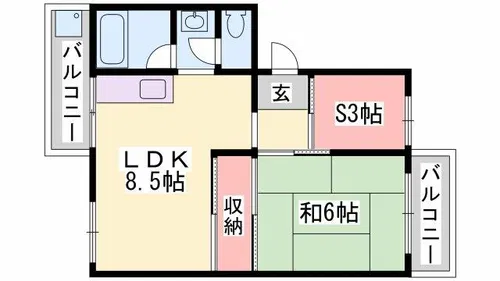 銀の馬車道壱番館【A-10号室】の間取り