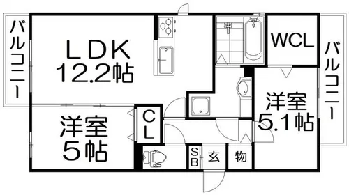 SERENA B棟【3階】の間取り