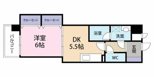 サンメゾン清水【102号室】の間取り