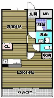 大阪府大阪狭山市池尻中2丁目【アパート】の間取り