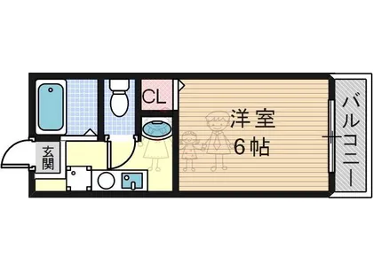 エスコート桑津【1階】の間取り