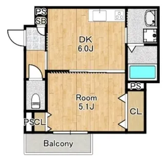 クリエオーレ東中浜【2階】の間取り