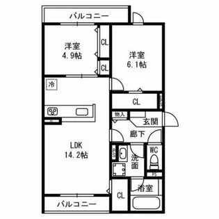 D-residence西野【1階】の間取り