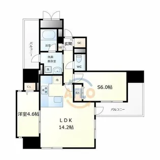 JASPER御堂筋本町【11階】の間取り