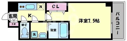 グランデュール大今里西【6階】の間取り