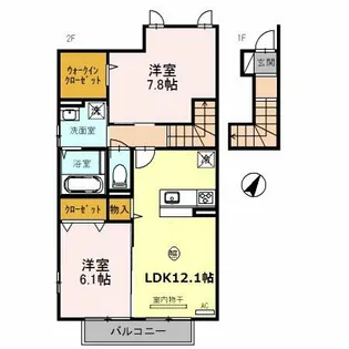 シャーロット B棟【203号室】の間取り