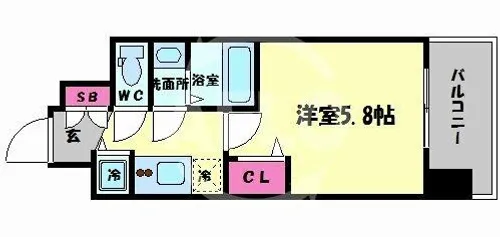 レオンコンフォート玉造【8階】の間取り