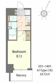 S-RESIDENCE大和田aline【14階】の間取り