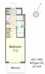 S-RESIDENCE大和田aline【8階】の間取り