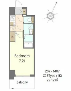 S-RESIDENCE大和田aline【6階】の間取り