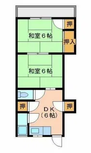 大膳橋コーポ【202号室】の間取り