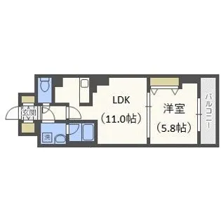 ビッグパレス南5条【10階】の間取り