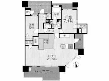 サンパーク守恒テラス【4階】の間取り