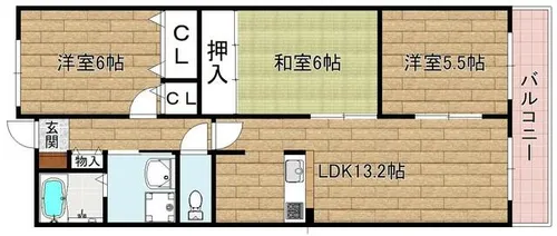 グリーンヒルズ高槻【1階】の間取り