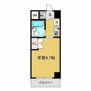 リアライズ伝馬【405号室】の間取り