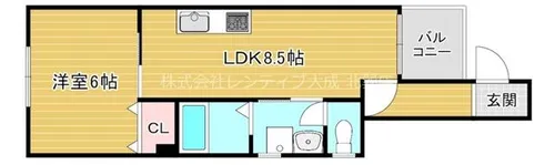 クルーズ生野西【1階】の間取り