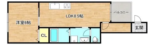 クルーズ生野西【1階】の間取り