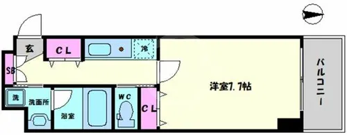 プレジール靭公園【8階】の間取り