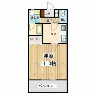 セントラルアベニュー【702号室】の間取り