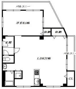 箕面桜コーポ【4階】の間取り