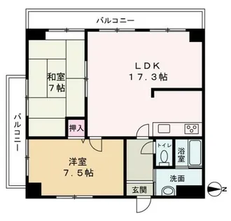 ハッピーライフ・フジ【607号室】の間取り