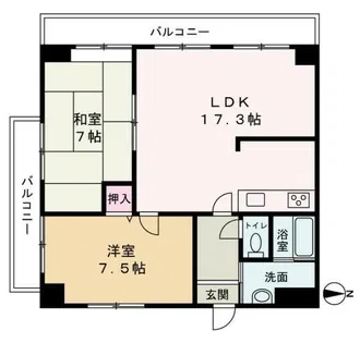 ハッピーライフ・フジ【607号室】の間取り