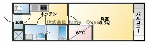レフア弓削【1階】の間取り