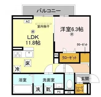 D-PLACE良野【105号室】の間取り