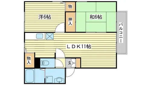 エスペランサハイツ【B202号室】の間取り