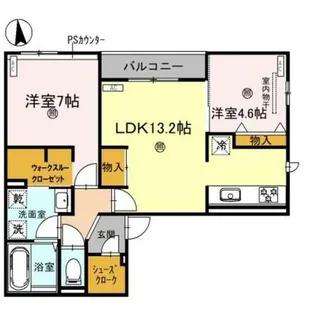 スペチアーレ今川【1階】の間取り