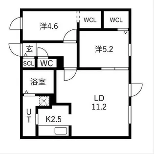 Ts COURT ASABU East(ティーエスコートアサブイースト【2階】の間取り