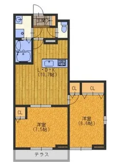 フォレストメゾン打越【1階】の間取り