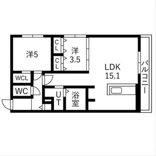 Alivis月寒中央【5階】の間取り