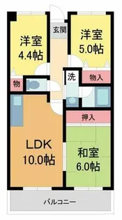 ライフイン水月(すいげつ)【5階】の間取り